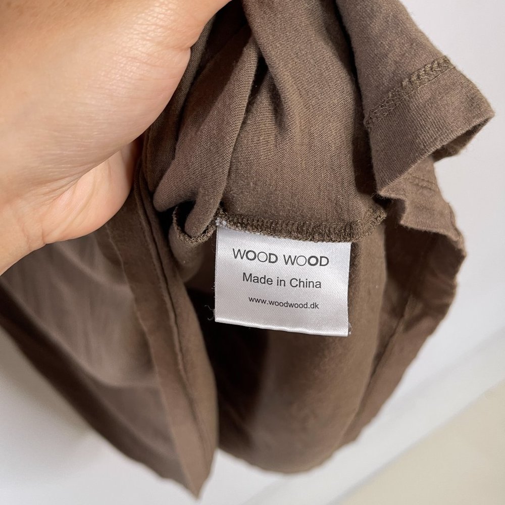 Wood Wood Lagenlook Sleeveless Tie Shoulder Pleated Midi Dress in Brown Size M - Picture 6 of 7
